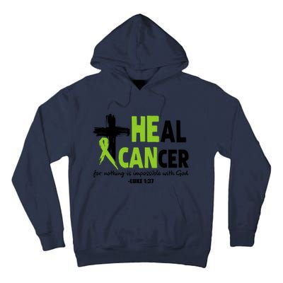 Lymphoma Cancer Awareness Heal Cancer Green Ribbon Tall Hoodie