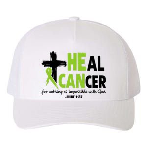 Lymphoma Cancer Awareness Heal Cancer Green Ribbon Yupoong Adult 5-Panel Trucker Hat