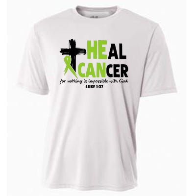 Lymphoma Cancer Awareness Heal Cancer Green Ribbon Cooling Performance Crew T-Shirt