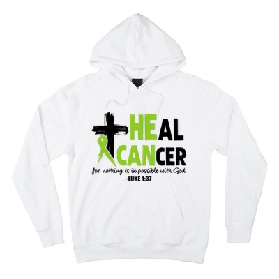 Lymphoma Cancer Awareness Heal Cancer Green Ribbon Hoodie