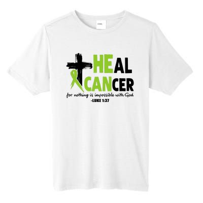 Lymphoma Cancer Awareness Heal Cancer Green Ribbon Tall Fusion ChromaSoft Performance T-Shirt