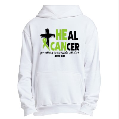 Lymphoma Cancer Awareness Heal Cancer Green Ribbon Urban Pullover Hoodie