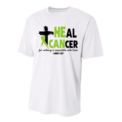 Lymphoma Cancer Awareness Heal Cancer Green Ribbon Performance Sprint T-Shirt