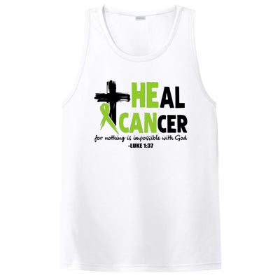 Lymphoma Cancer Awareness Heal Cancer Green Ribbon PosiCharge Competitor Tank