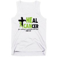 Lymphoma Cancer Awareness Heal Cancer Green Ribbon Tank Top