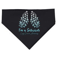 Lung Cancer Awareness White Ribbon USA-Made Doggie Bandana