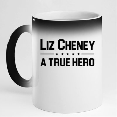 Liz Cheney A True Hero 11oz Black Color Changing Mug