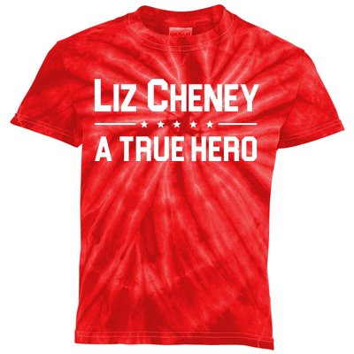 Liz Cheney A True Hero Kids Tie-Dye T-Shirt