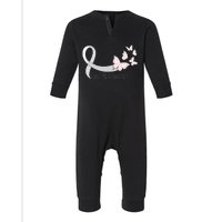 Lung Cancer Awareness Butterfly Carcinoma Ribbon Infant Fleece One Piece