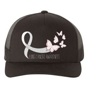 Lung Cancer Awareness Butterfly Carcinoma Ribbon Yupoong Adult 5-Panel Trucker Hat