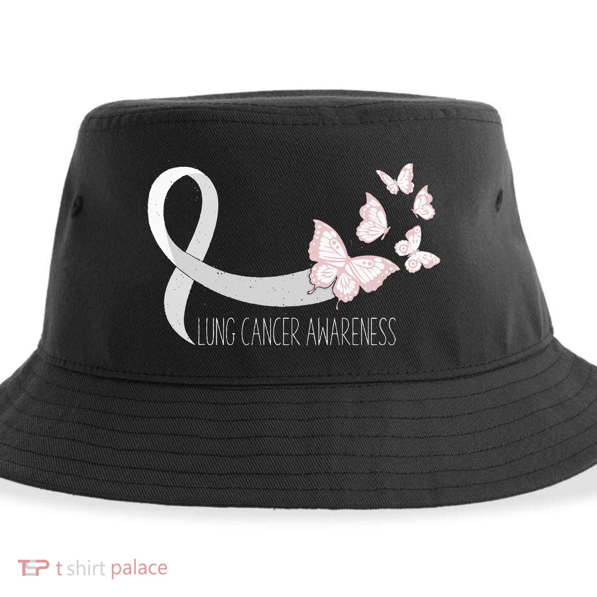 Lung Cancer Awareness Butterfly Carcinoma Ribbon Sustainable Bucket Hat