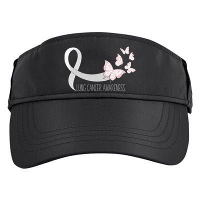 Lung Cancer Awareness Butterfly Carcinoma Ribbon Adult Drive Performance Visor