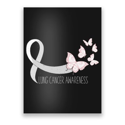 Lung Cancer Awareness Butterfly Carcinoma Ribbon Poster