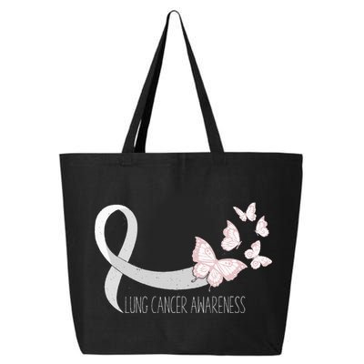 Lung Cancer Awareness Butterfly Carcinoma Ribbon 25L Jumbo Tote