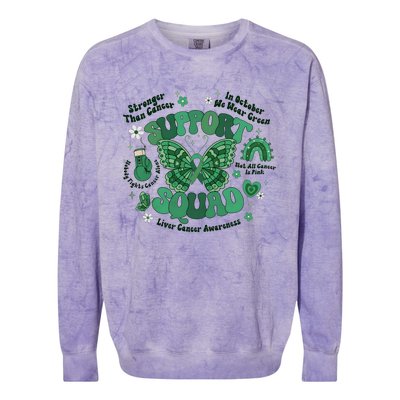 Liver Cancer Awareness Support Squad Butterfly Colorblast Crewneck Sweatshirt