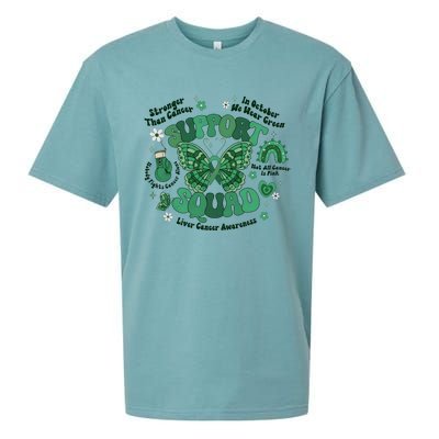 Liver Cancer Awareness Support Squad Butterfly Sueded Cloud Jersey T-Shirt