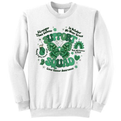 Liver Cancer Awareness Support Squad Butterfly Sweatshirt