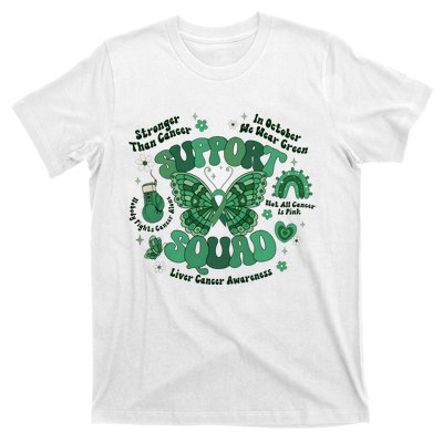 Liver Cancer Awareness Support Squad Butterfly T-Shirt