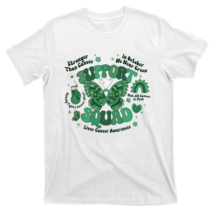 Liver Cancer Awareness Support Squad Butterfly T-Shirt