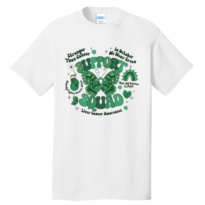 Liver Cancer Awareness Support Squad Butterfly Tall T-Shirt