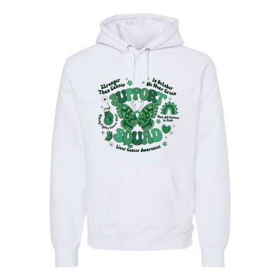 Liver Cancer Awareness Support Squad Butterfly Premium Hoodie