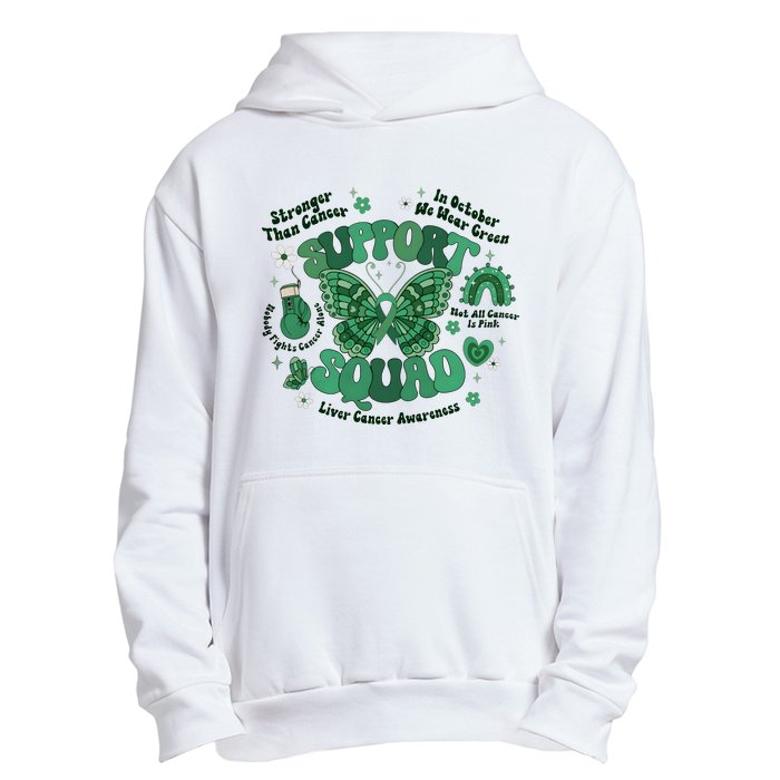 Liver Cancer Awareness Support Squad Butterfly Urban Pullover Hoodie