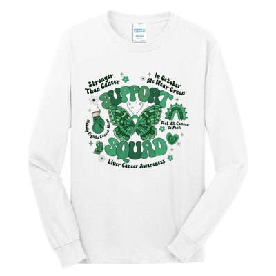 Liver Cancer Awareness Support Squad Butterfly Tall Long Sleeve T-Shirt