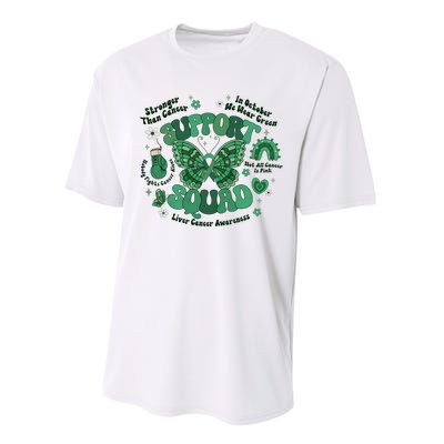 Liver Cancer Awareness Support Squad Butterfly Performance Sprint T-Shirt