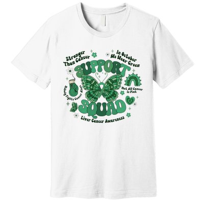 Liver Cancer Awareness Support Squad Butterfly Premium T-Shirt