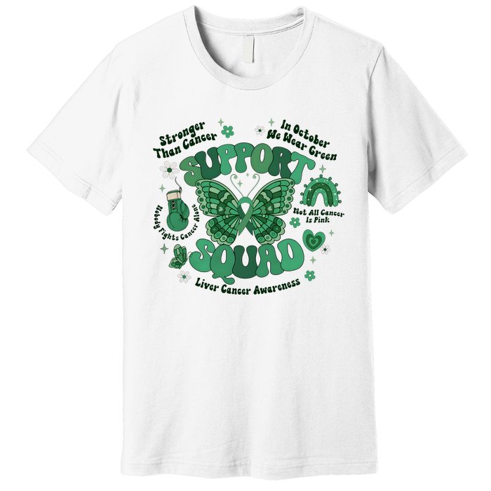 Liver Cancer Awareness Support Squad Butterfly Premium T-Shirt