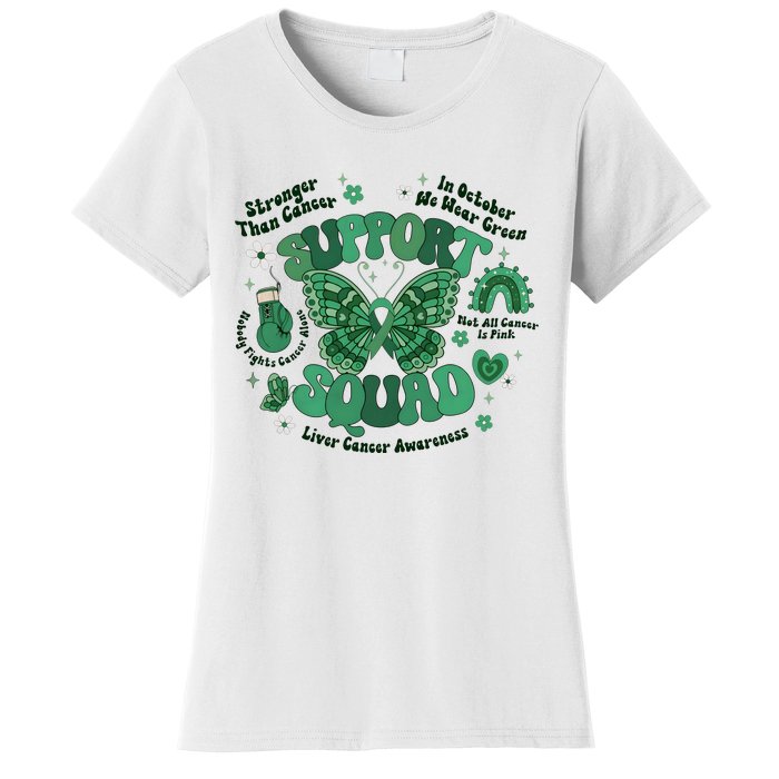 Liver Cancer Awareness Support Squad Butterfly Women's T-Shirt