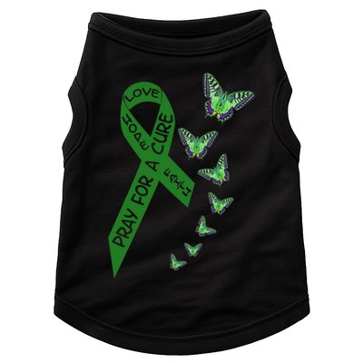 Liver Cancer Awareness Green Ribbon Religious Butterflies Gift Doggie Tank