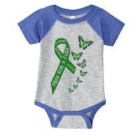 Liver Cancer Awareness Green Ribbon Religious Butterflies Gift Infant Baby Jersey Bodysuit