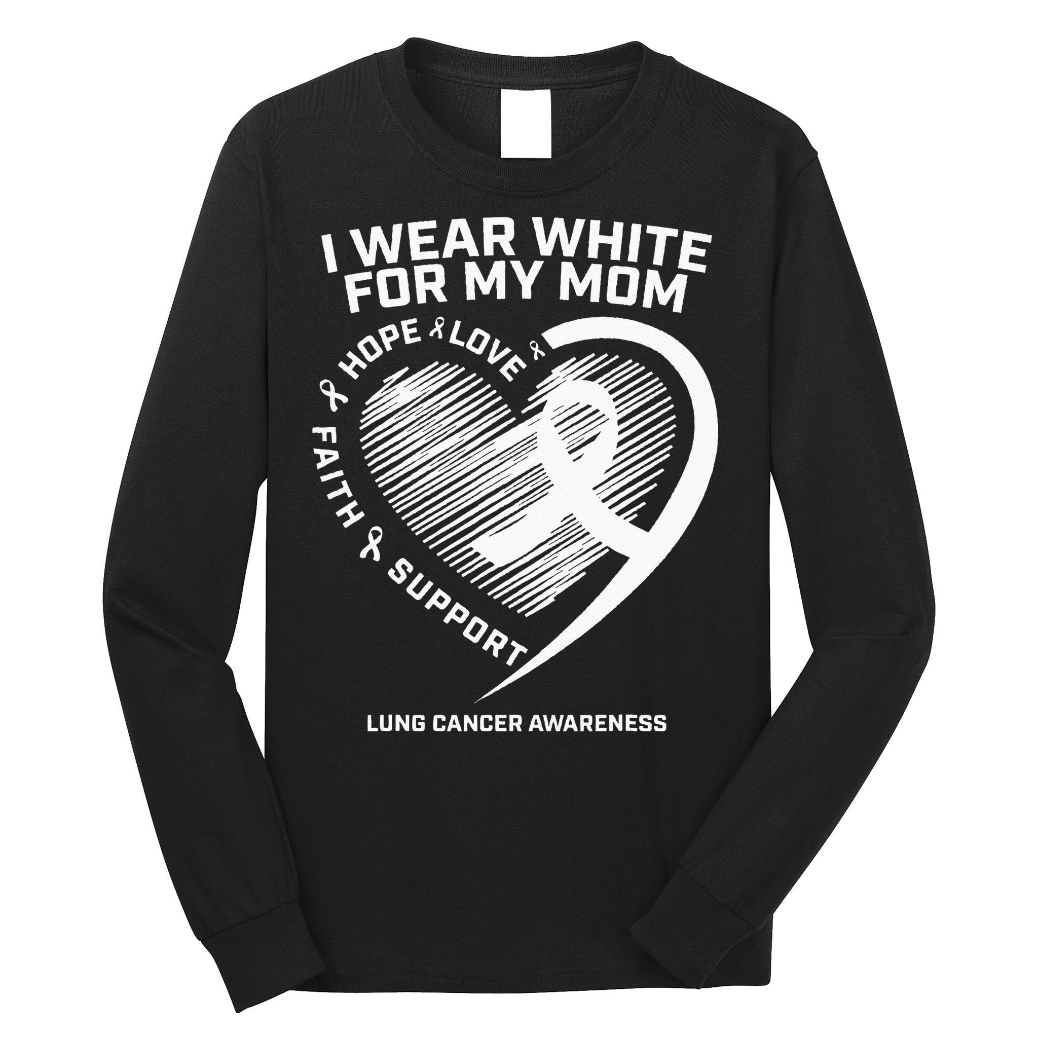Lung Cancer Awareness Gifts Mom Lung Cancer Ribbon Long Sleeve Shirt