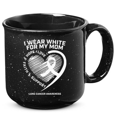 Lung Cancer Awareness Gifts Mom Lung Cancer Ribbon 15oz Campfire Ceramic Mug