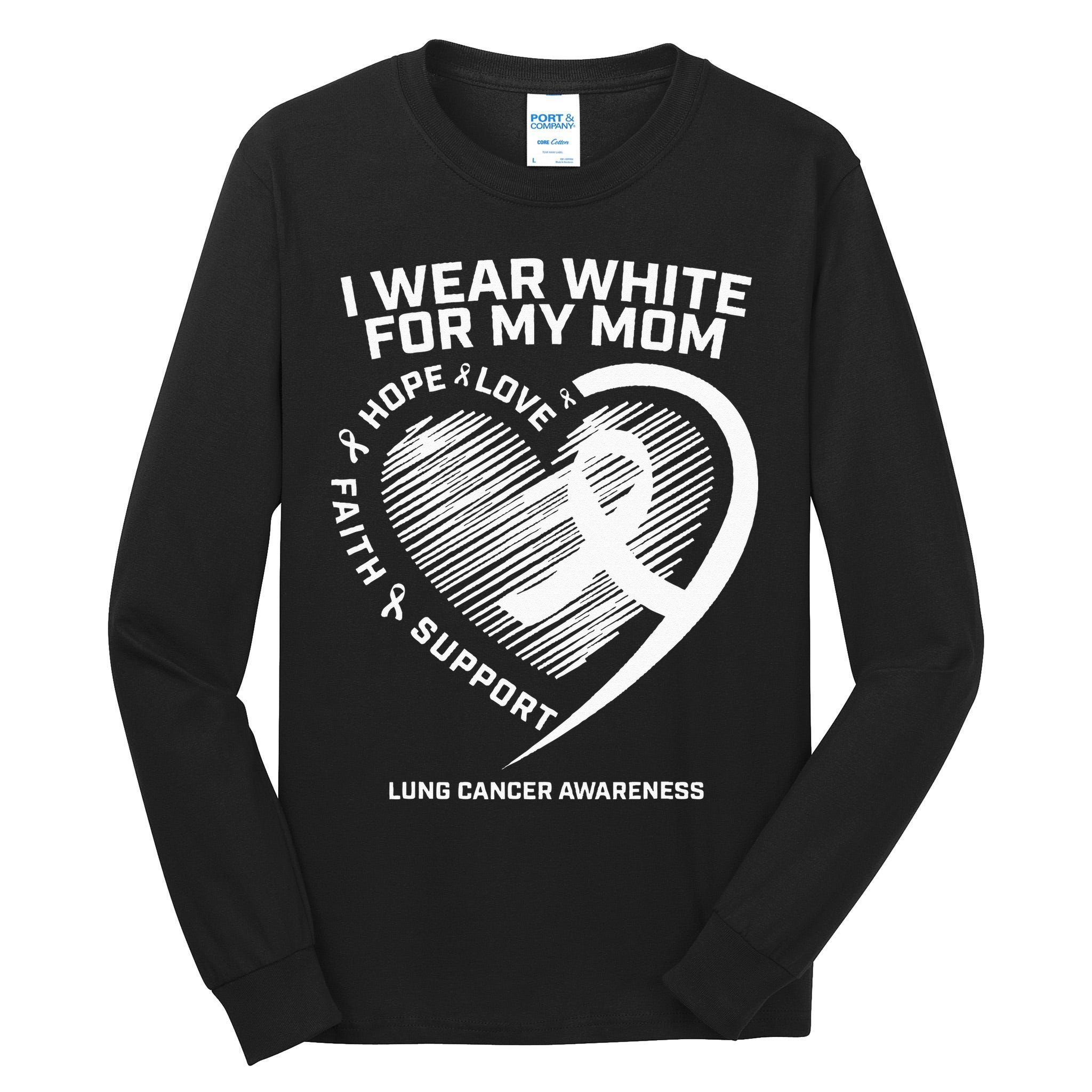 Lung Cancer Awareness Gifts Mom Lung Cancer Ribbon Tall Long Sleeve T-Shirt