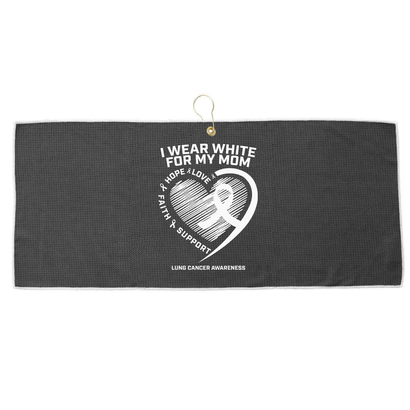 Lung Cancer Awareness Gifts Mom Lung Cancer Ribbon Large Microfiber Waffle Golf Towel