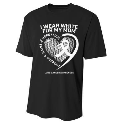 Lung Cancer Awareness Gifts Mom Lung Cancer Ribbon Performance Sprint T-Shirt