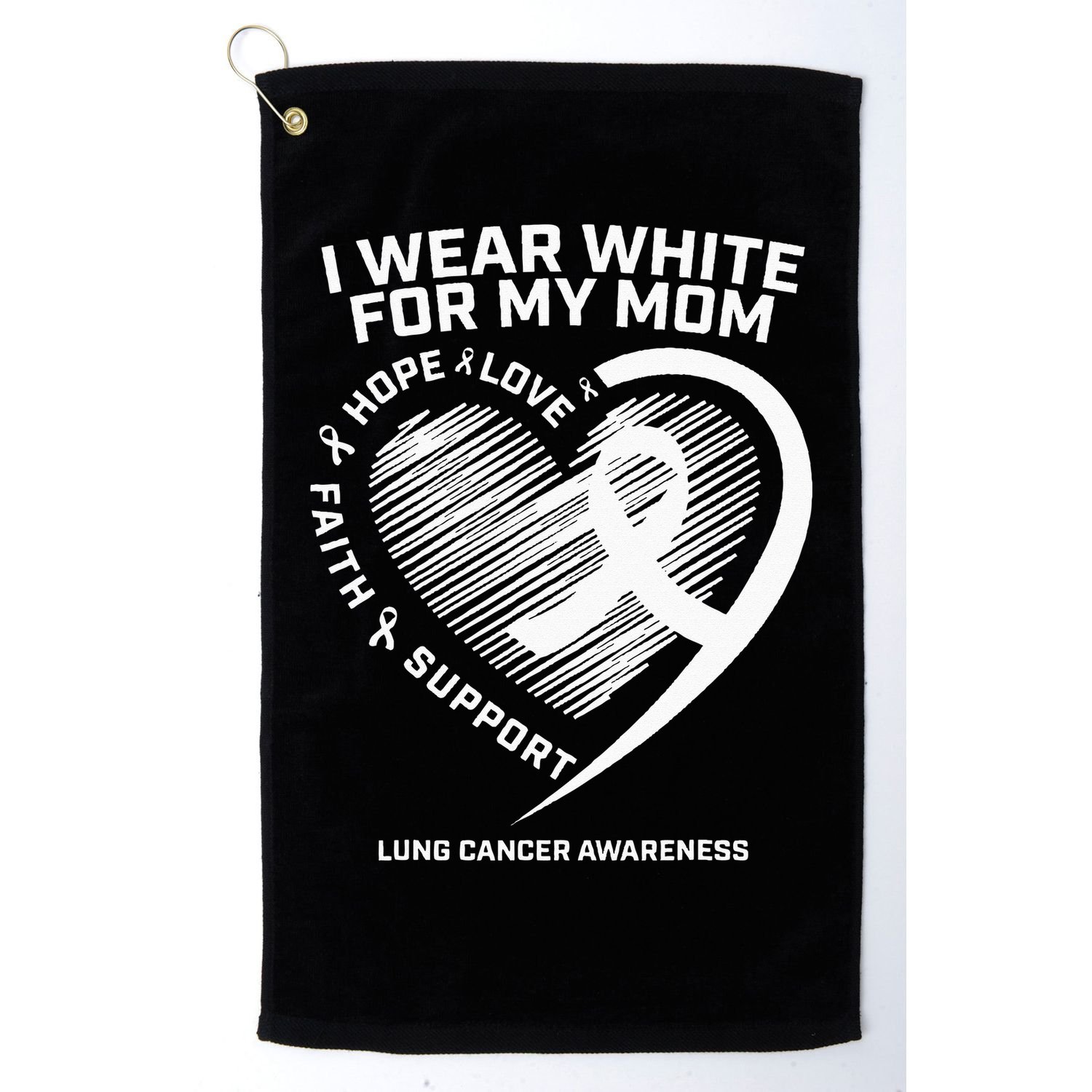 Lung Cancer Awareness Gifts Mom Lung Cancer Ribbon Golf Towel
