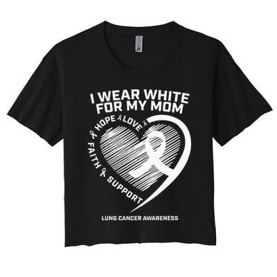 Lung Cancer Awareness Gifts Mom Lung Cancer Ribbon Crop Top