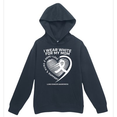 Lung Cancer Awareness Gifts Mom Lung Cancer Ribbon Urban Pullover Hoodie