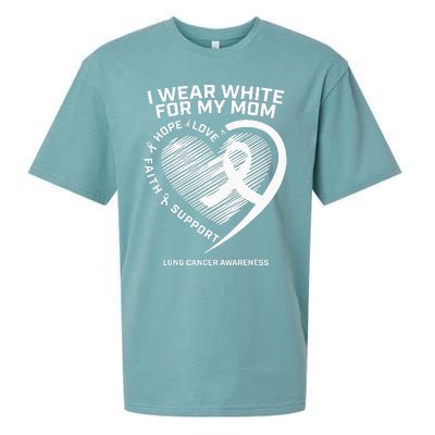 Lung Cancer Awareness Gifts Mom Lung Cancer Ribbon Sueded Cloud Jersey T-Shirt