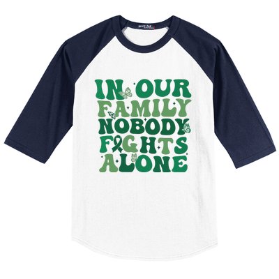 Liver Cancer Awareness In Our Family Nobody Fights Alone Baseball Sleeve Shirt