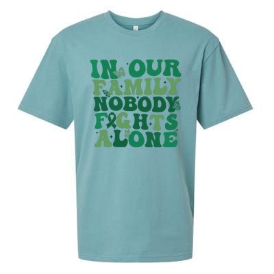 Liver Cancer Awareness In Our Family Nobody Fights Alone Sueded Cloud Jersey T-Shirt