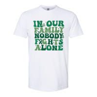 Liver Cancer Awareness In Our Family Nobody Fights Alone Softstyle CVC T-Shirt