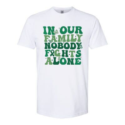 Liver Cancer Awareness In Our Family Nobody Fights Alone Softstyle CVC T-Shirt