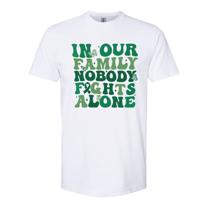 Liver Cancer Awareness In Our Family Nobody Fights Alone Softstyle CVC T-Shirt