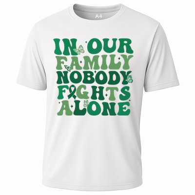 Liver Cancer Awareness In Our Family Nobody Fights Alone Cooling Performance Crew T-Shirt