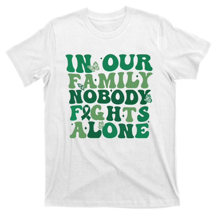 Liver Cancer Awareness In Our Family Nobody Fights Alone T-Shirt