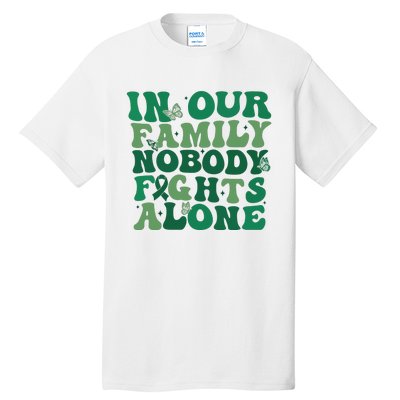 Liver Cancer Awareness In Our Family Nobody Fights Alone Tall T-Shirt